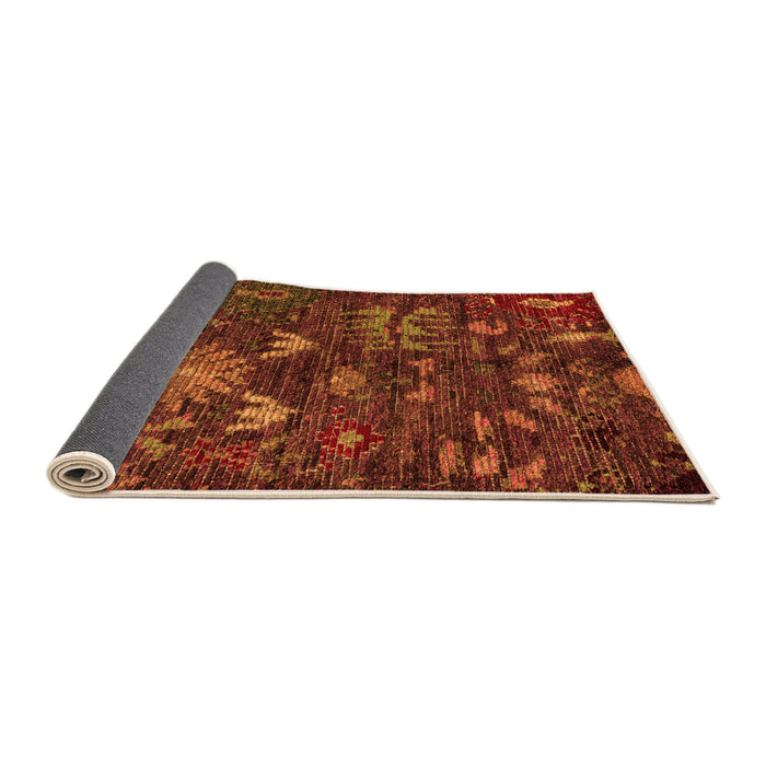 Sideview of Abstract Orange Modern Rug, abs4995org