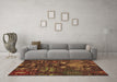 Machine Washable Abstract Brown Modern Rug in a Living Room,, wshabs4995brn