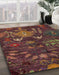 Abstract Red Modern Rug in Family Room, abs4995