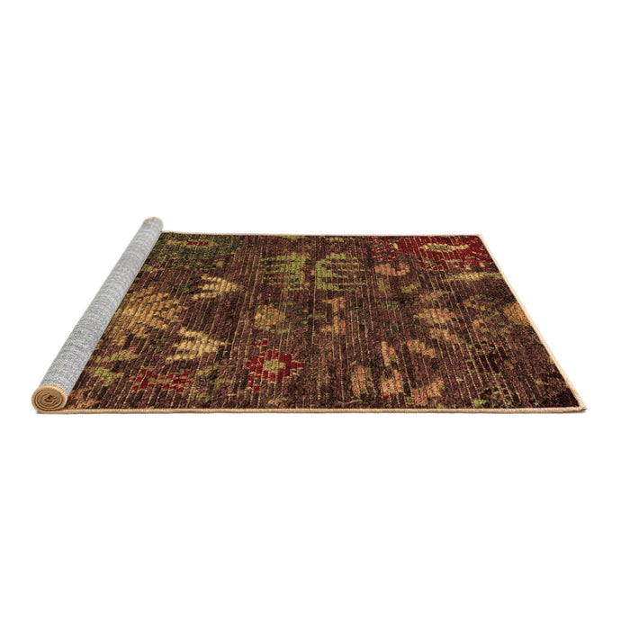 Sideview of Machine Washable Abstract Brown Modern Rug, wshabs4995brn