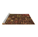 Sideview of Machine Washable Abstract Brown Modern Rug, wshabs4995brn