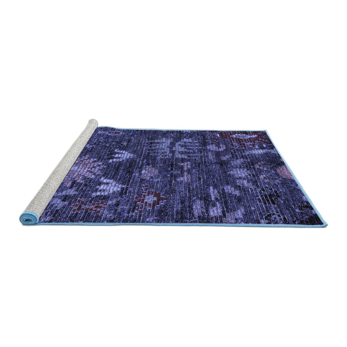 Sideview of Machine Washable Abstract Blue Modern Rug, wshabs4995blu