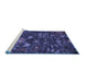 Sideview of Machine Washable Abstract Blue Modern Rug, wshabs4995blu