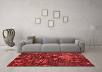 Machine Washable Abstract Red Modern Rug, wshabs4995red