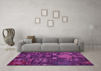 Machine Washable Abstract Purple Modern Rug, wshabs4995pur