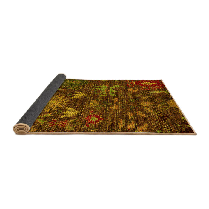 Sideview of Abstract Yellow Modern Rug, abs4995yw