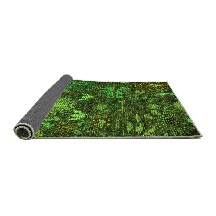Sideview of Abstract Green Modern Rug, abs4995grn