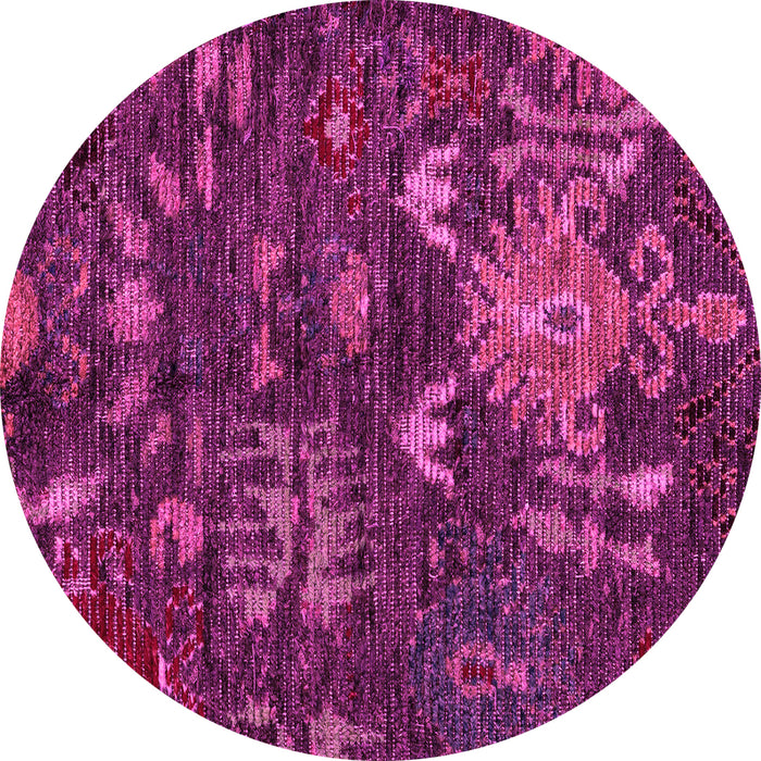 Round Abstract Pink Modern Rug, abs4995pnk