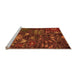 Sideview of Machine Washable Abstract Orange Modern Area Rugs, wshabs4995org