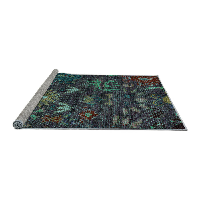 Sideview of Machine Washable Abstract Light Blue Modern Rug, wshabs4995lblu