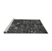 Sideview of Machine Washable Abstract Gray Modern Rug, wshabs4995gry