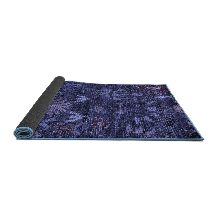 Sideview of Abstract Blue Modern Rug, abs4995blu