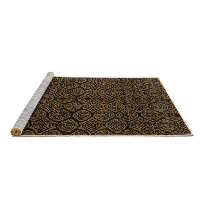 Sideview of Machine Washable Abstract Brown Modern Rug, wshabs4996brn