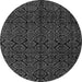 Round Machine Washable Abstract Gray Modern Rug, wshabs4996gry