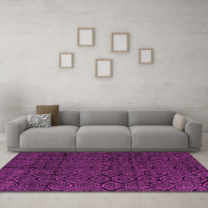 Machine Washable Abstract Pink Modern Rug in a Living Room, wshabs4996pnk