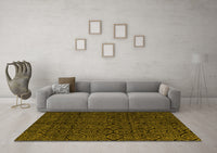 Machine Washable Abstract Yellow Modern Rug, wshabs4996yw