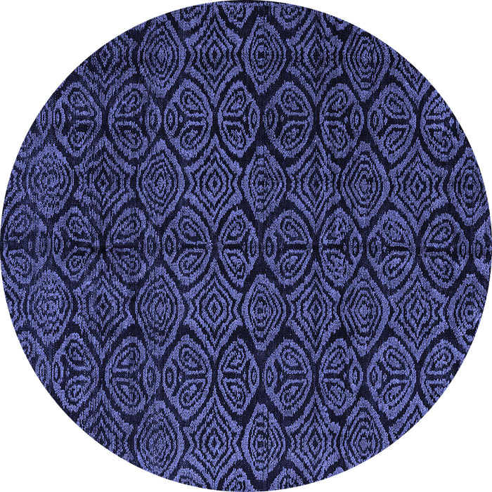 Round Machine Washable Abstract Blue Modern Rug, wshabs4996blu