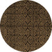 Round Machine Washable Abstract Brown Modern Rug, wshabs4996brn