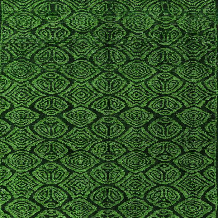 Square Machine Washable Abstract Green Modern Area Rugs, wshabs4996grn