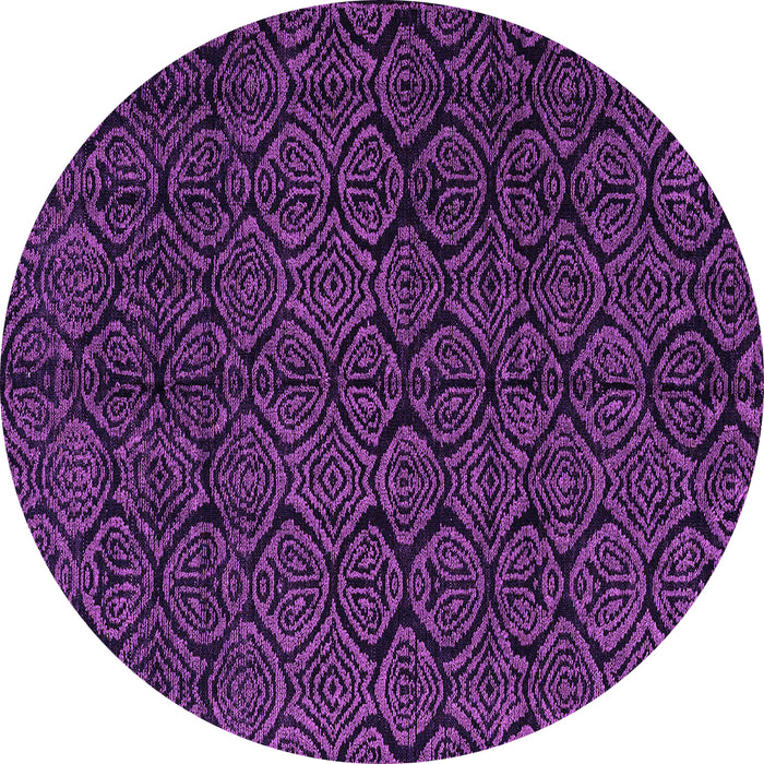Round Machine Washable Abstract Purple Modern Area Rugs, wshabs4996pur