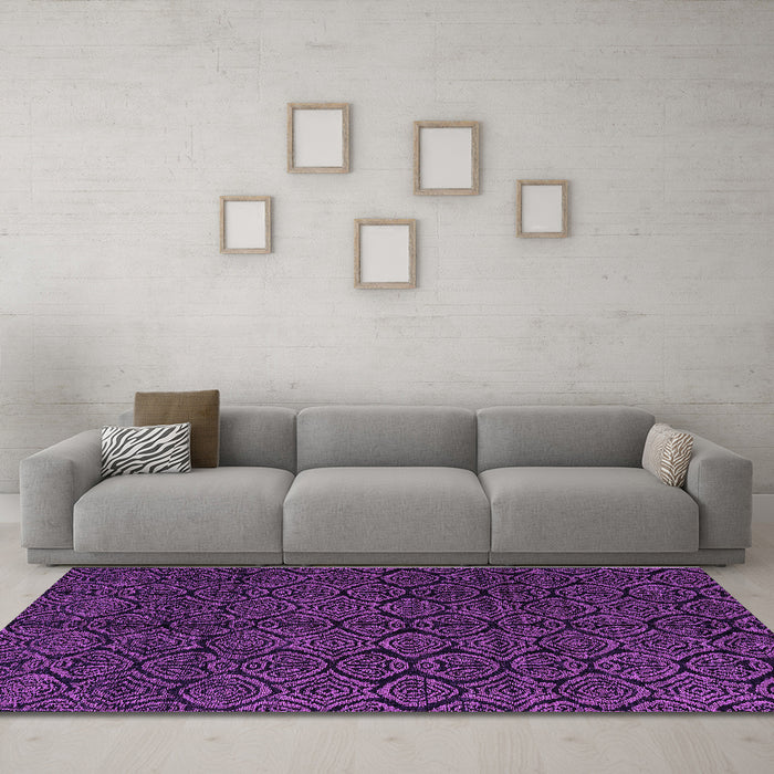 Machine Washable Abstract Purple Modern Area Rugs in a Living Room, wshabs4996pur