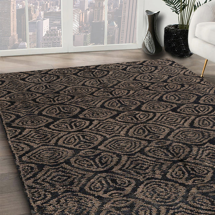 Abstract Puce Purple Modern Rug in Family Room, abs4996