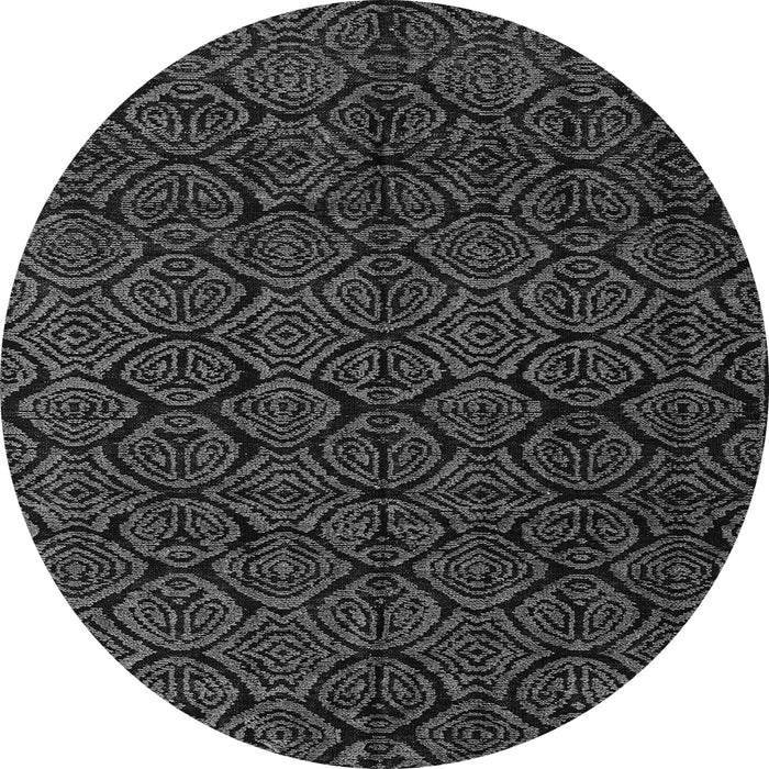 Round Abstract Gray Modern Rug, abs4996gry