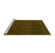 Sideview of Machine Washable Abstract Yellow Modern Rug, wshabs4996yw