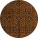 Round Abstract Orange Modern Rug, abs4996org