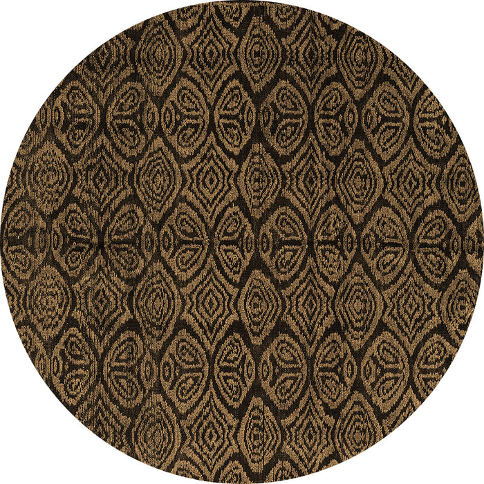 Round Abstract Brown Modern Rug, abs4996brn