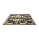 Sideview of Machine Washable Abstract Dark Brown Rug, wshabs4997