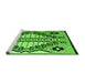 Sideview of Machine Washable Abstract Green Modern Area Rugs, wshabs4997grn