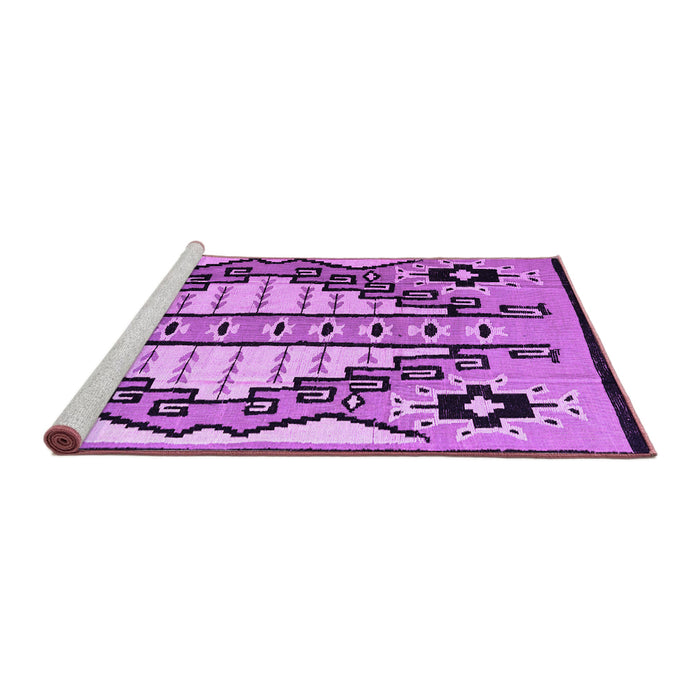 Sideview of Machine Washable Abstract Purple Modern Area Rugs, wshabs4997pur