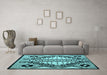 Machine Washable Abstract Light Blue Modern Rug in a Living Room, wshabs4997lblu