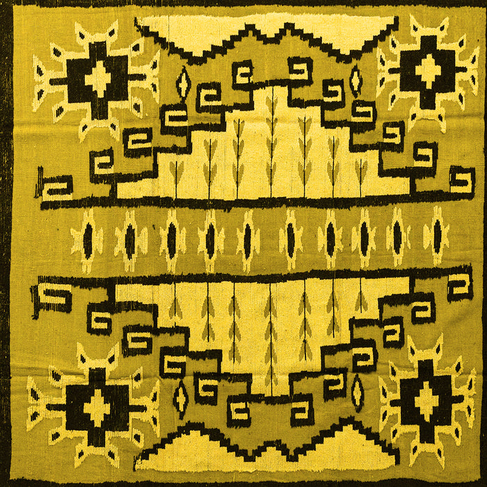 Square Abstract Yellow Modern Rug, abs4997yw
