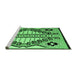 Sideview of Machine Washable Abstract Emerald Green Modern Area Rugs, wshabs4997emgrn