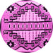 Round Machine Washable Abstract Pink Modern Rug, wshabs4997pnk