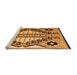 Sideview of Machine Washable Abstract Orange Modern Area Rugs, wshabs4997org