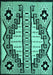 Machine Washable Abstract Turquoise Modern Area Rugs, wshabs4997turq