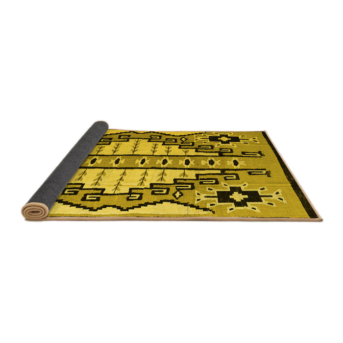 Sideview of Abstract Yellow Modern Rug, abs4997yw