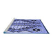 Sideview of Machine Washable Abstract Blue Modern Rug, wshabs4997blu