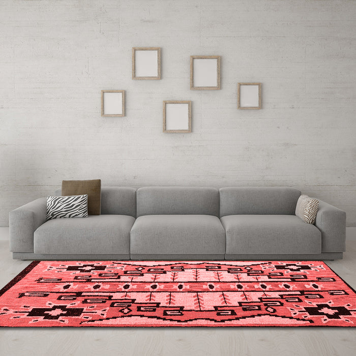 Modern Red Washable Rugs