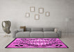 Machine Washable Abstract Pink Modern Rug in a Living Room, wshabs4997pnk