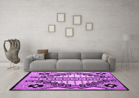 Machine Washable Abstract Purple Modern Rug, wshabs4997pur