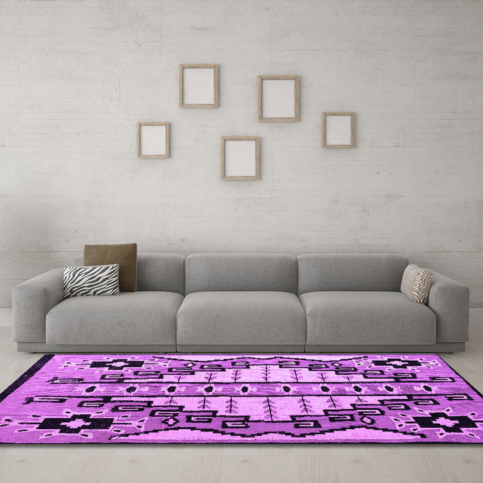 Machine Washable Abstract Purple Modern Area Rugs in a Living Room, wshabs4997pur