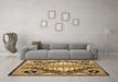 Machine Washable Abstract Brown Modern Rug in a Living Room,, wshabs4997brn