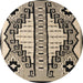 Round Machine Washable Abstract Dark Brown Rug, wshabs4997