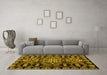 Machine Washable Abstract Yellow Modern Rug in a Living Room, wshabs4998yw