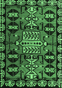 Abstract Emerald Green Modern Rug, abs4998emgrn