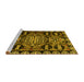 Sideview of Machine Washable Abstract Yellow Modern Rug, wshabs4998yw